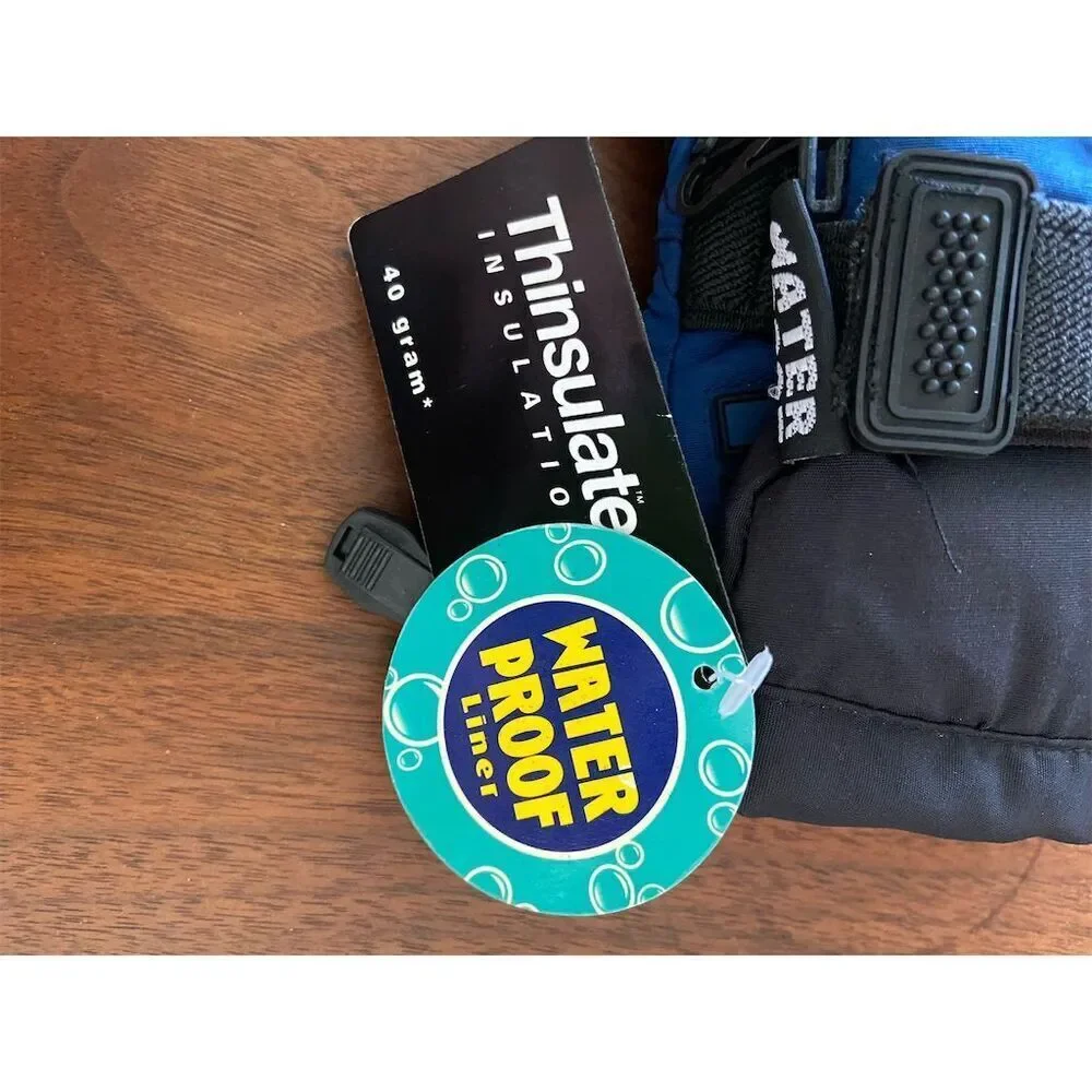 Thinsulate Unisex Blue Waterproof Ski Gloves Size Small Winter Warm